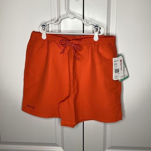 Mens Marmot Performance Shorts large 5" inseam Orange NWT - Picture 1 of 7